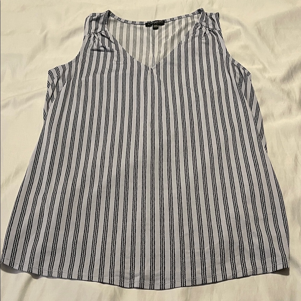 Lane Bryant Black and White Striped Sleeveless Blouse Size 14/16